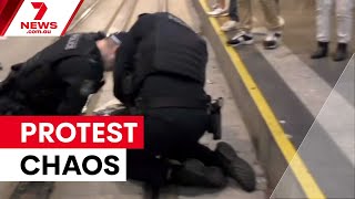 Violent clashes erupt at Sydney protest | 7NEWS