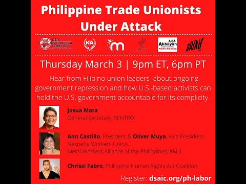Philippine Trade Unionists Under Attack