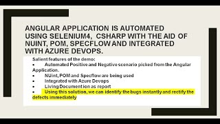 Selenium CSharp Azure DevOps Specflow