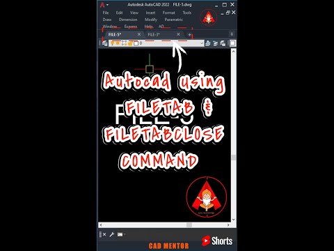How to switch on  file tab in Autocad command टिप्स ऐंड ट्रिक्स #autocad #shorts #ytshorts