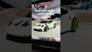 Best cars under 2 million in driving empire (Roblox) #shorts #roblox #drivingempire