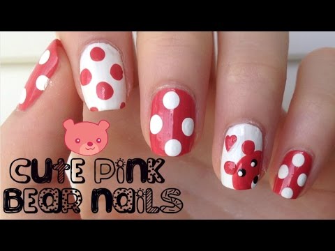 Easy Peeking Bear Nail Art | DIYDazzleNails
