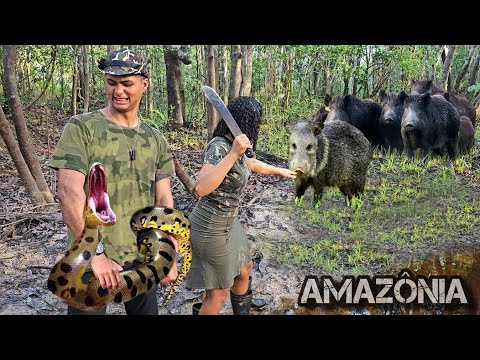 ACAMPAMENTO DE SELVA, Fomos Cercados por FERAS Famitas, Enfretamos o PERIGO na floresta Amazonica