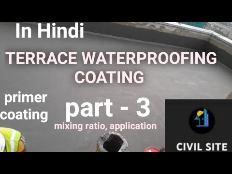 waterproofing coating details in hindi, primer and coating details part - 3, #waterproofing #terrace