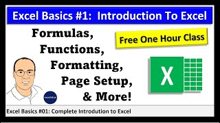 Excel 365 Basics #1: What is Excel?, Formulas, Functions, Formatting, Cell References & Page Setup