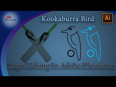 Kookaburra Bird logo design in Adobe Illustrator Kookaburra bat logo design making in illustrator