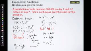 Exponential functions: Finding a continuous growth model