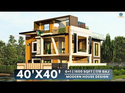40x40 Feet Modern House Design 3D | Duplex House Design | Terrace Garden | Infra Design Hub