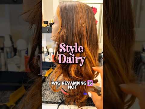 Watch me revamp & style this wig #wigrevamp #hairtransformation #hairstyle #hairday #shorts #fyp