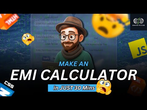 EMI Calculator Tutorial Using HTML, CSS & JavaScript (in 30min) | Canvas to Code