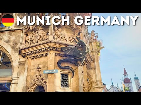 Munich Walking Tour, Germany 🇩🇪 City Walk in 4K HDR (With Captions)