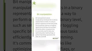 What is Bit manipulation ?  #bitmanipulation #booststarexperts #programming #interviewquestions