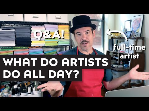 Day in my life as a FULL-TIME ARTIST🎨 gel plate print with me + Q&A, how I make money as an artist