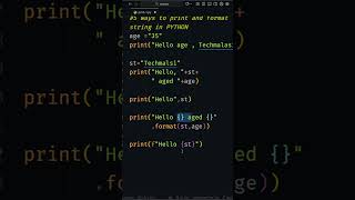 5 Ways to Print Text in Python (Beginners Must Know!) 🔥 | f-Strings, %, and More #python #ytshorts