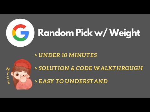 528. Random Pick With Weight - CONCISE EXPLANATION & WALKTHROUGH