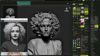 zbrush bust sculpting of  Julia Garner