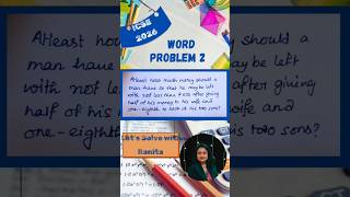 Word problem 2 || Linear Inequations ||ICSE Class 10|| Mathematics || 2026 #icsepreparation