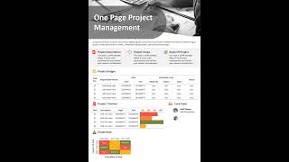 One Page Project Management PowerPoint Template | Kridha Graphics