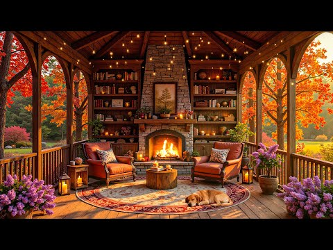 The Gentle Glow of Autumn & Smooth Jazz 🍂Cozy Fireplace Vibes for Sleep, Study & Peaceful Relaxation