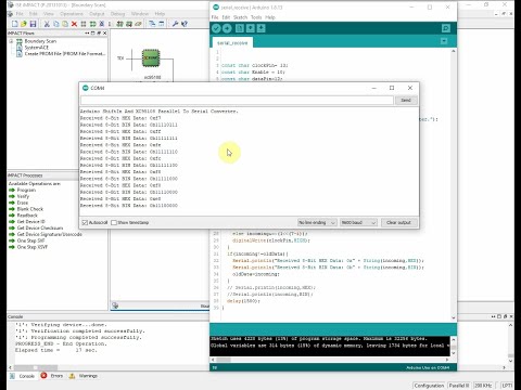 XC95108 VHDL Parallel to Serial Shift Registers and Arduino Example