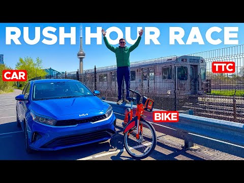 TTC vs CAR vs BIKE: TORONTO Rush Hour RACE