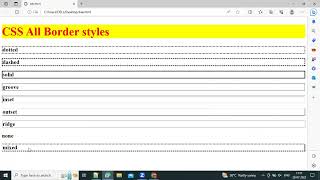 All CSS border style names | CSS border names| CSS tutorial