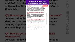 Finance Interview Questions and Answers | Finance Job Interview Questions and Answers