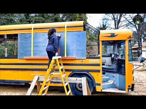 Couple Transforms Bus into Luxury Mobile Home | @lifeanywhere