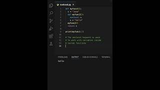 Python Nonlocal #learn #code #learnpython #learning #python #variables #global #keywords #local