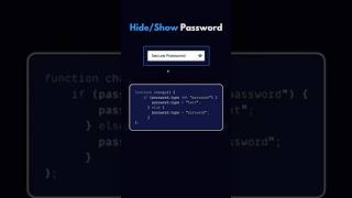 Show/hide password using JavaScript #css #js