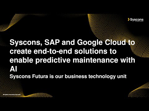 Syscons, SAP & Google Cloud Partner for AI-Driven Predictive Maintenance