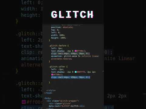 Glitch Text Animation: HTML CSS JS  #javascript #html #css #coding #webdevelopment #webdev #beginner