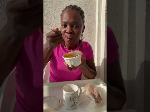 Yummy garri, moi moi and peppered turkey  #foodie #eatwithme #mukbang #foodmukbangasmr #dubaifoodie