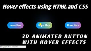 How to make 3D animated and responsive button with awesome hover and blur effects using html and css