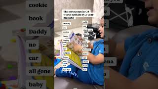 A toddler's first words will depend on the words that are frequently modeled for them.