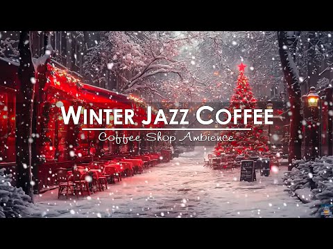 Soft Jazz and Snowy Night in the Cafe | Cozy Relaxing Atmosphere