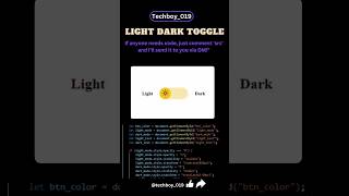 Light Dark Toggle Project 6 using html css and JavaScript #javascript #cssanimation