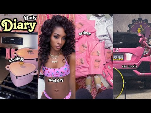 daily diary ♡ pink car makeover + quarter life crisis + nail appt + pool day + business stuff