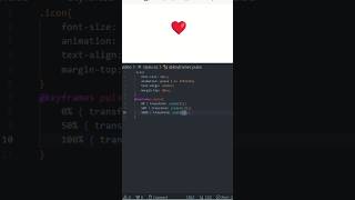 Tips-013 CSS Pulsing Heart Icon  #coding #webcoding #programming #ytshorts #trending #yutubeshorts
