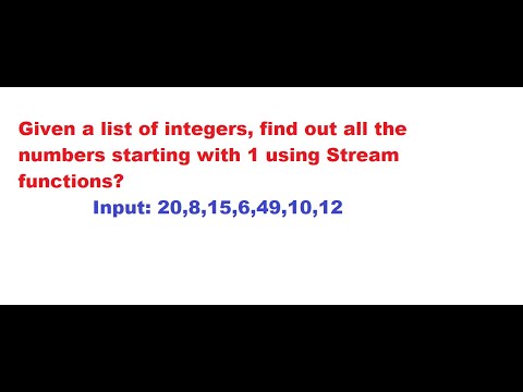 Given a list of integers, find out all the numbers starting with 1 using Stream functions?