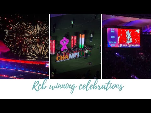 Rcb champions celebrations and fireworks at narendra modi stadium- fan reactions- RCB