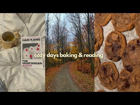 comfort is found in books & warm desserts | banana bread cookies & pear galette | fall vlog