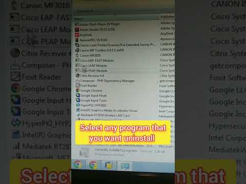 Uninstalling program from computer ll कंप्यूटर से सॉफ्टवेयर को कैसे हटाएं #shortvideo