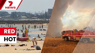 Record-breaking heatwave: New fire threat as more than 100 people shelter in relief centres | 7NEWS