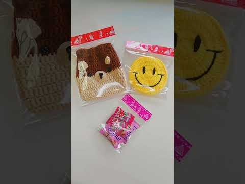 packing an order! #crochet #packaging #shorts  #drawstringbag #diy #kawaiicrochet #minipouch