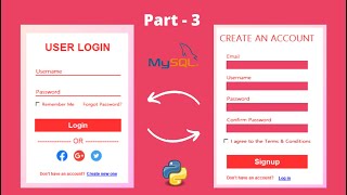 Login Page Linked With Signup Page: User Registration with MySQL | Python Tkinter GUI Project