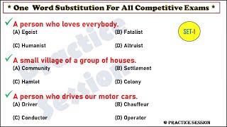 Most Important One Word Substitution : Practice Set - 1|| For all competitive exams