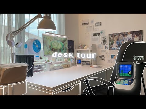 2021 desk tour — a new table top, divoom ditoo unboxing