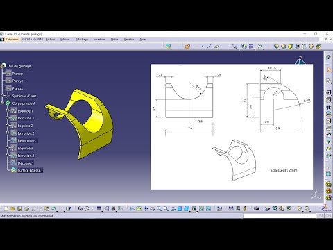 Catia Tutorial Exercise  5 guide plate " Surface "