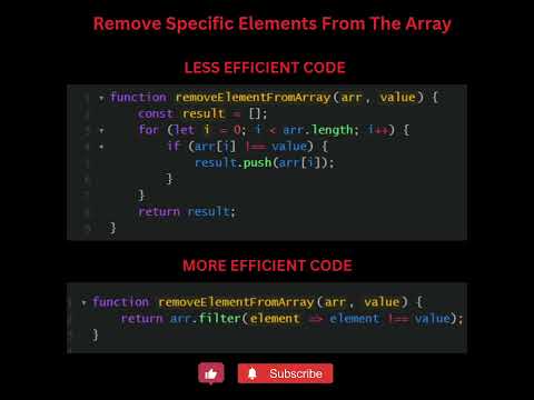 Remove specific elements from array.#javascript#coding#programming#webdevelopment#shorts#ytshorts